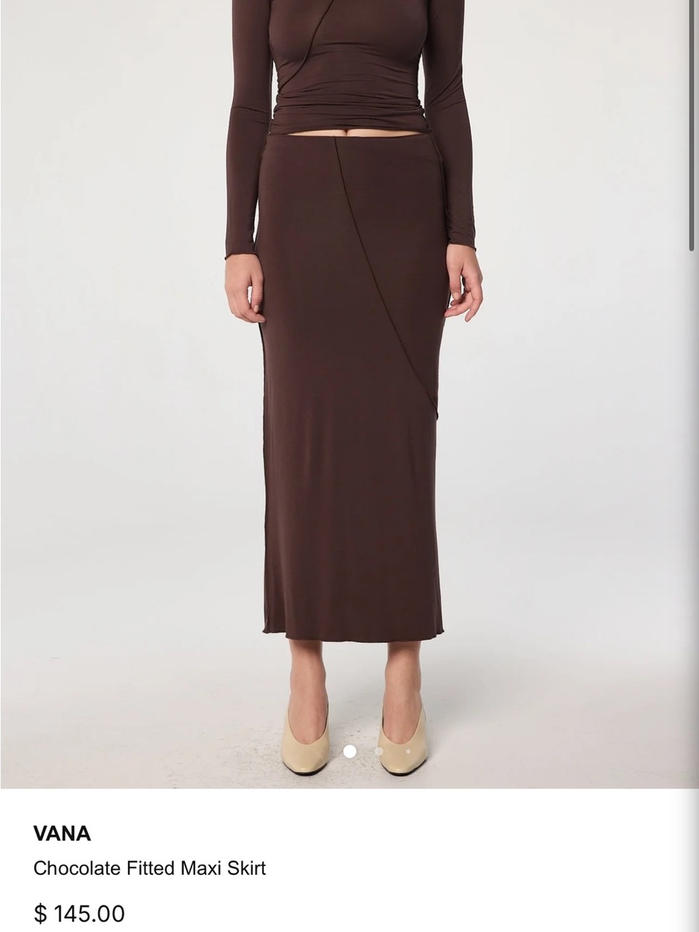 The Line by K Chocolate Brown Fitted Maxi Skirt